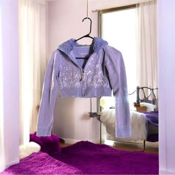 Limited Too l Little Girl’s Zip-up Fuzzy Hoodie, Jacket l Lavender l M l EUC - Picture 4 of 11